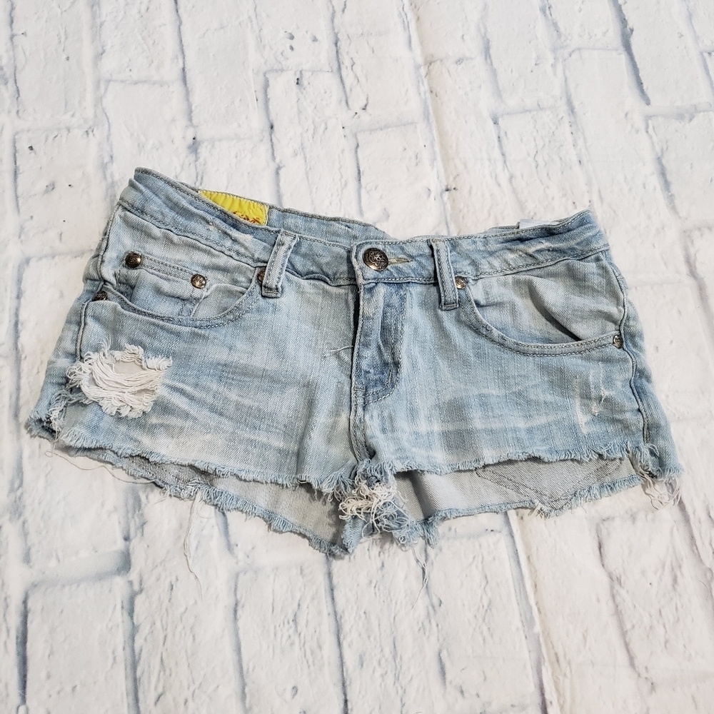 Machine distressed booty shorts size 5